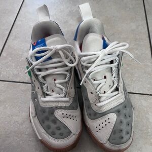 Jordan Gray and White Sneakers